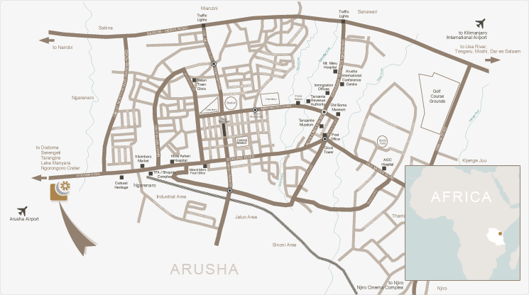 arusha coffee lodge map