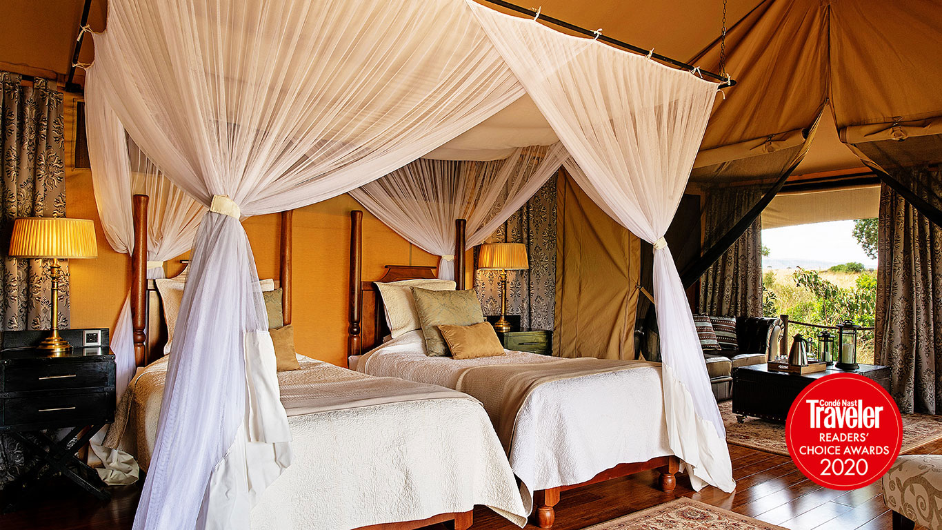 Elewana Sand River Luxury Tent interior twin